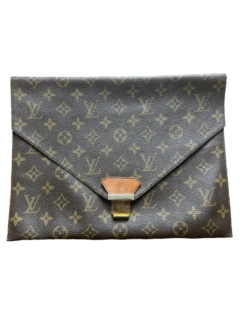 Vintage Louis Vuitton Poche Plate Envelope Monogram Canvas Clutch